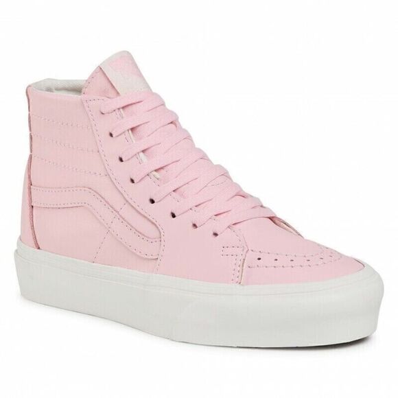 Vans Sk8-Hi Tapered Soft Leather Blushing Pink/White Women's Size  8.5 New - Picture 1 of 5